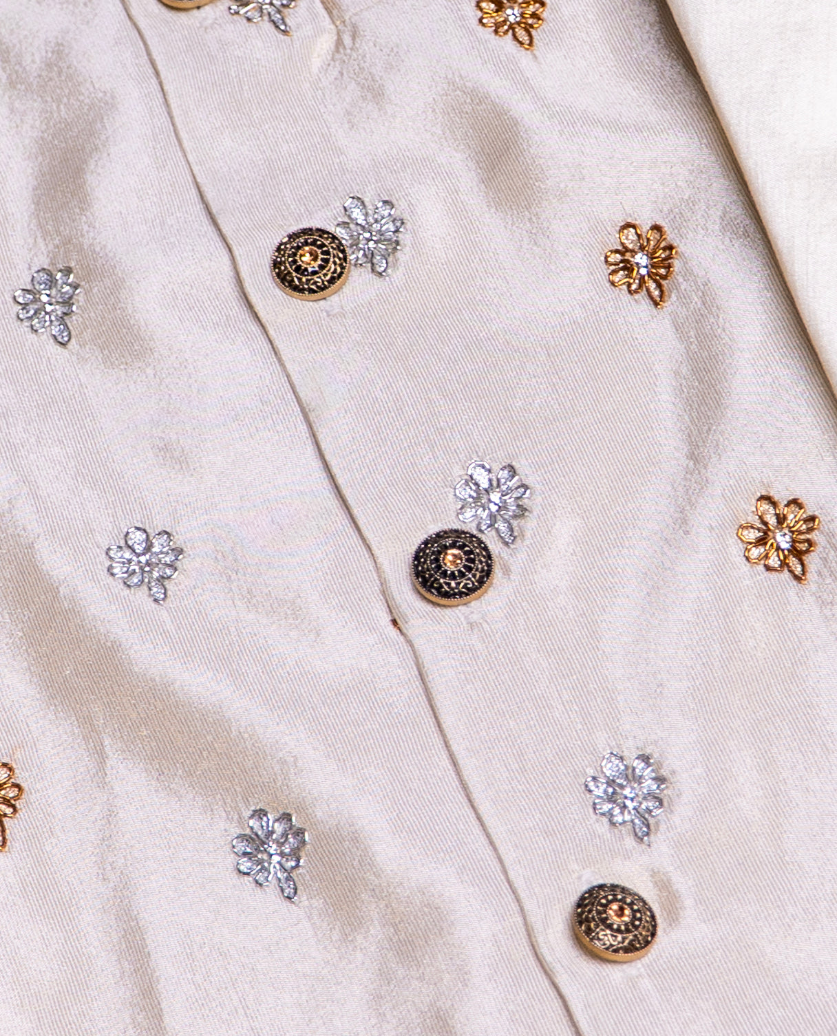 Cream Sherwani Maggam Festive Set