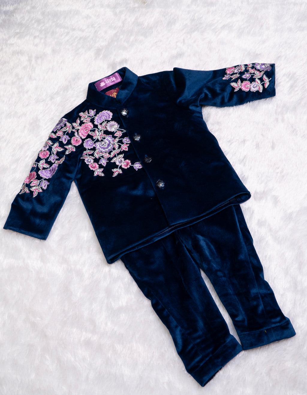 Royal Blue Velvet Jodhpuri Set