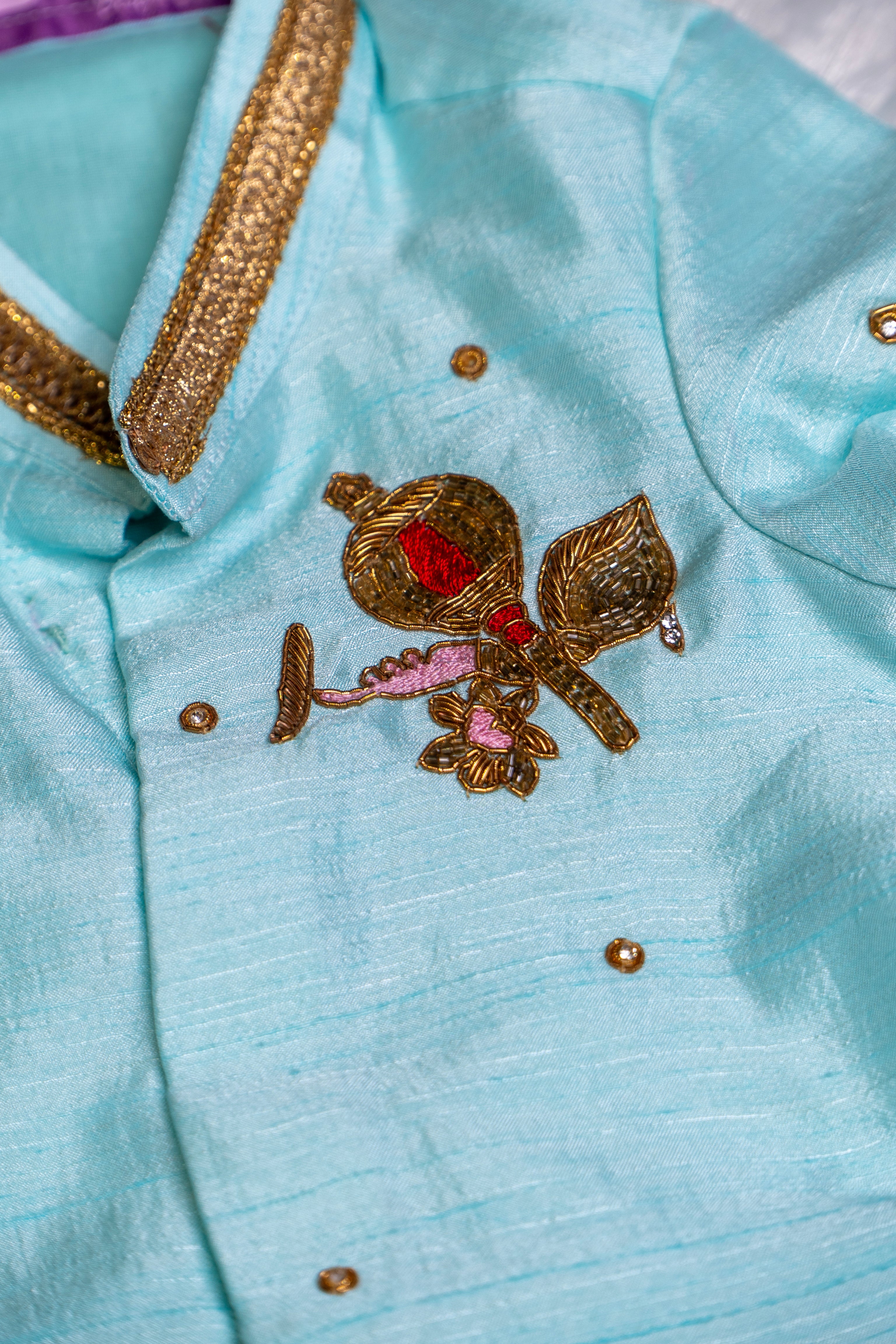 Sea Green Silk Kurta Pajama Set